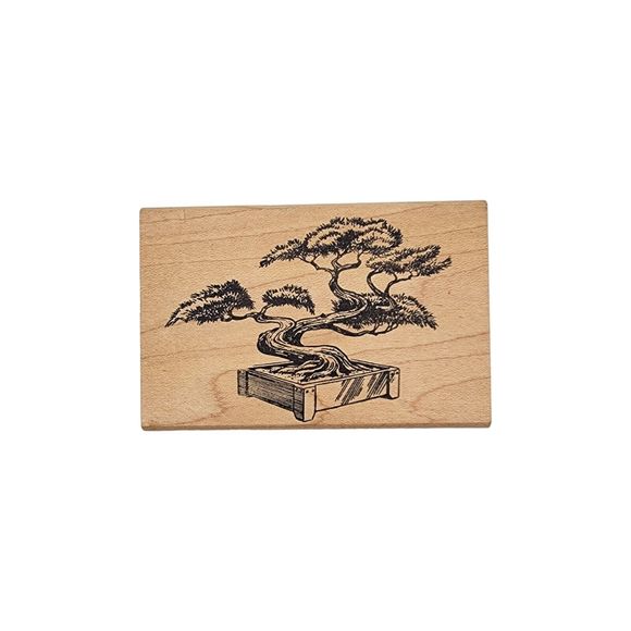 Good Stamps Stamp Goods Large Bonsai Tree Rubber Stamp 4 1/4" X 2 3/4" - Picture 1 of 7